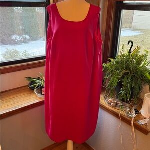 🩷 22W Jones Studio Shift Dress Vibrant PINK Sheath plus size career wear Spring